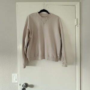 Vuori Cream Crew Neck Sweater Soft Minimalist Design